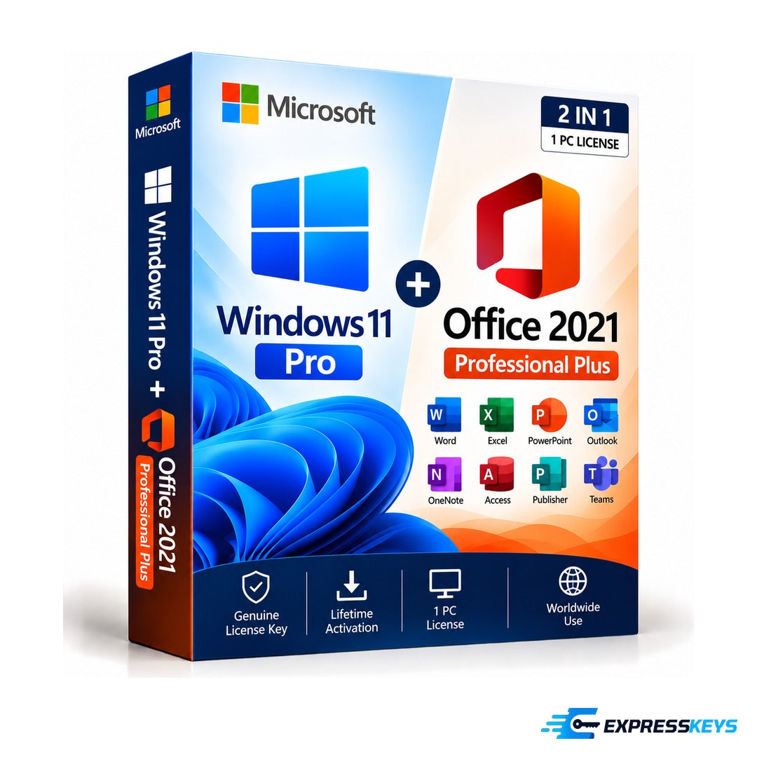 Windows 11 Pro + Office 2021 Professional Plus bundle – Express Keys