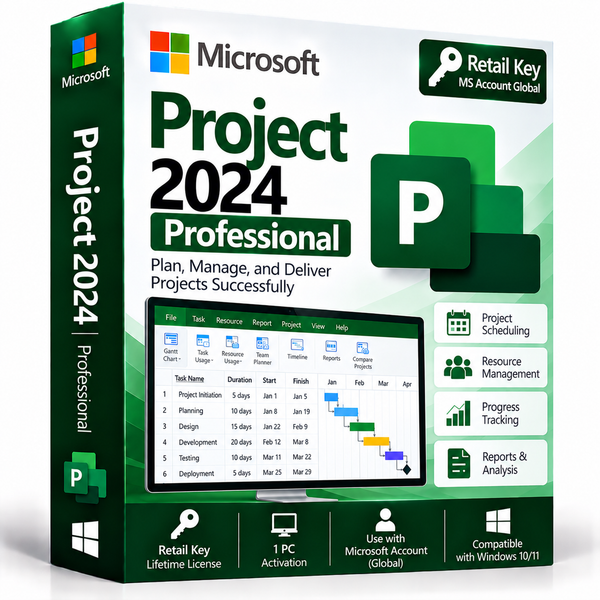 Microsoft Project 2024 Pro Retail Key MS account global box