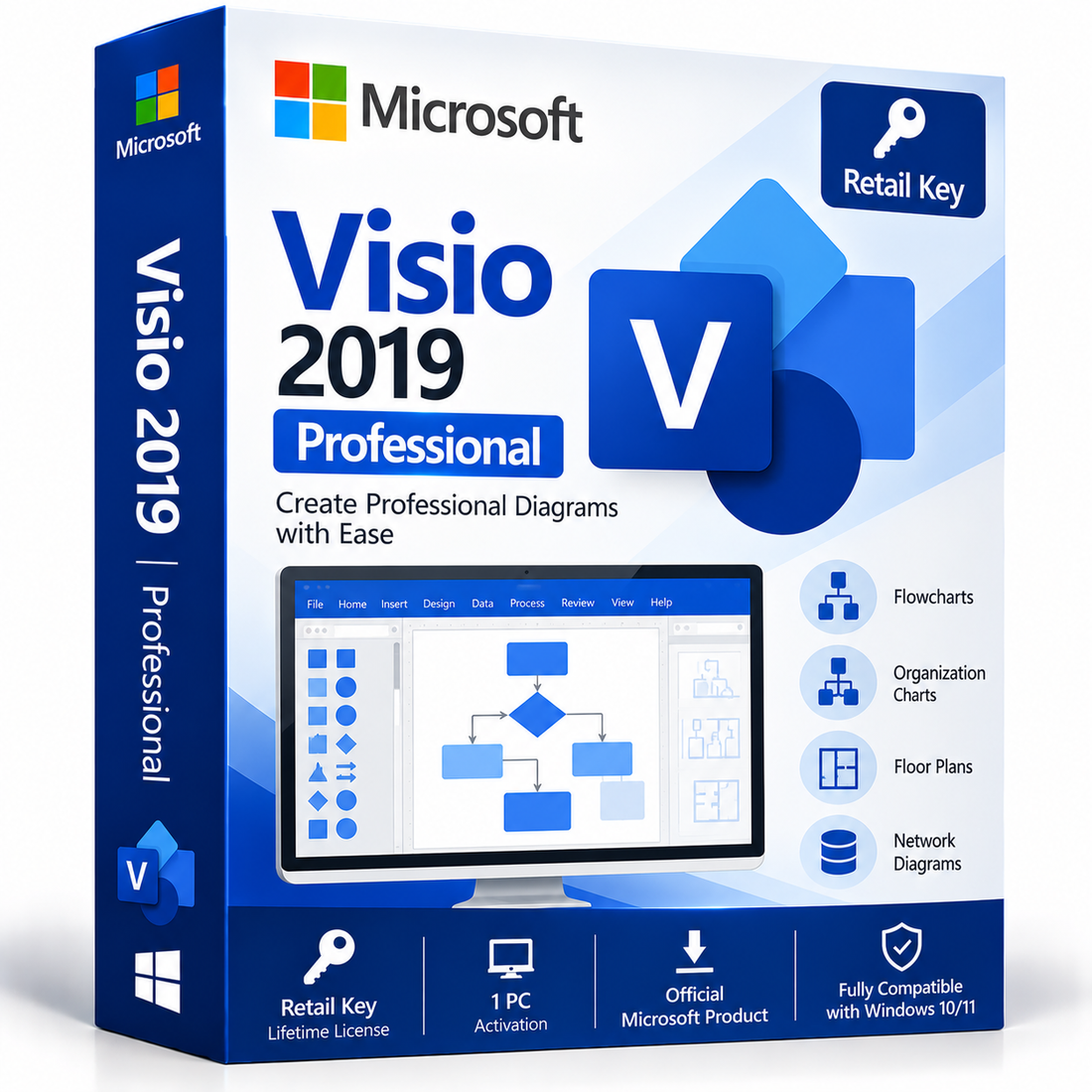 Microsoft Visio 2019 Pro Retail Key box