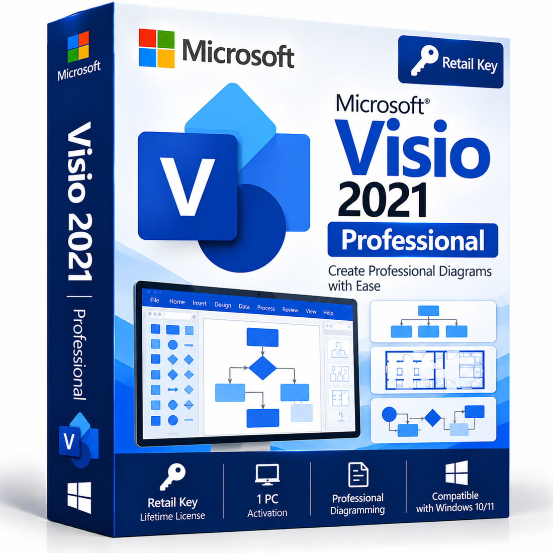 Microsoft Visio 2021 Pro Retail Key box