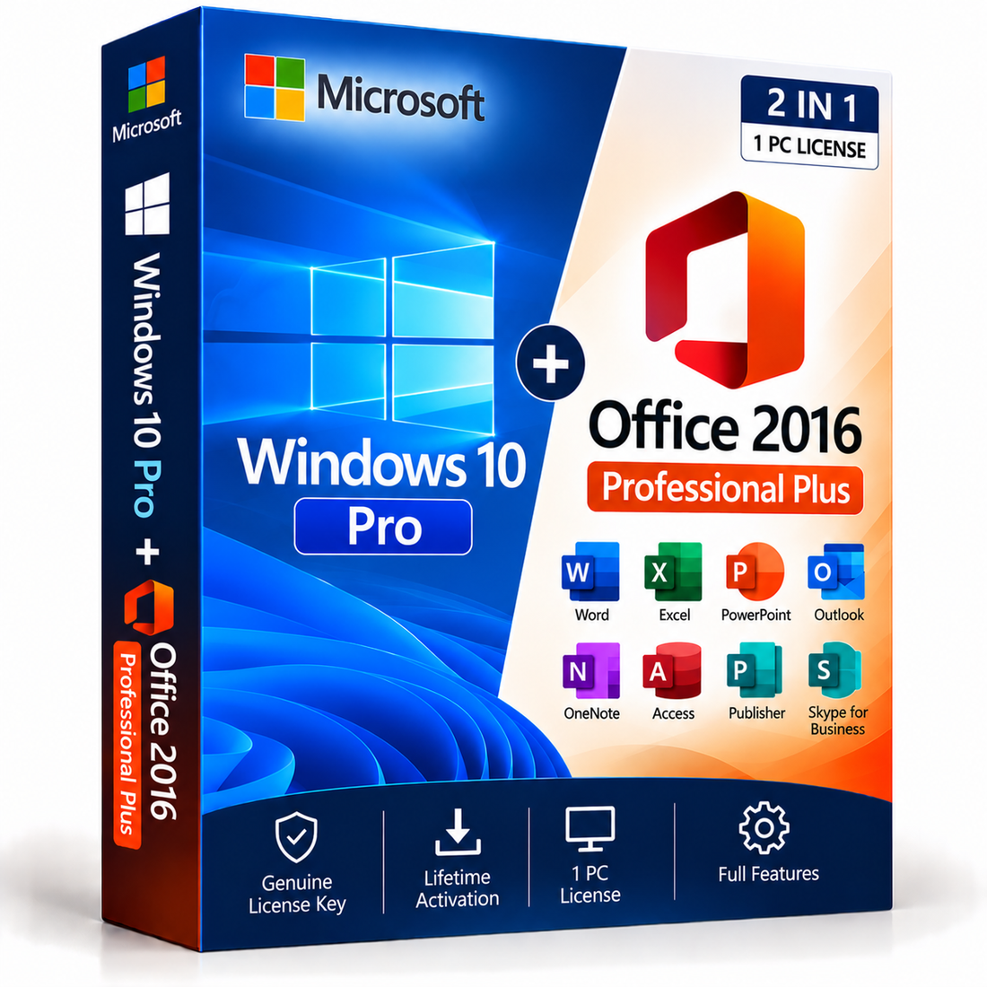 Windows 10 Pro and Office 2016 Professional Plus bundle box