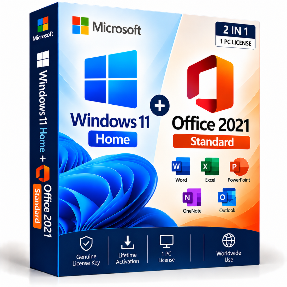 Windows 11 Home and Office 2021 Standard bundle box